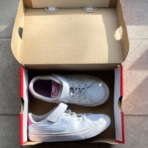 Nike Kids White and Pink Sneakers